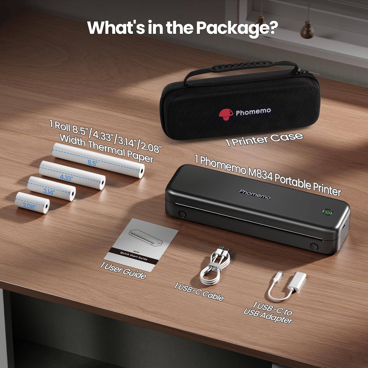 Impresora Portátil Phomemo M834 Inalámbrica 300 dpi A4