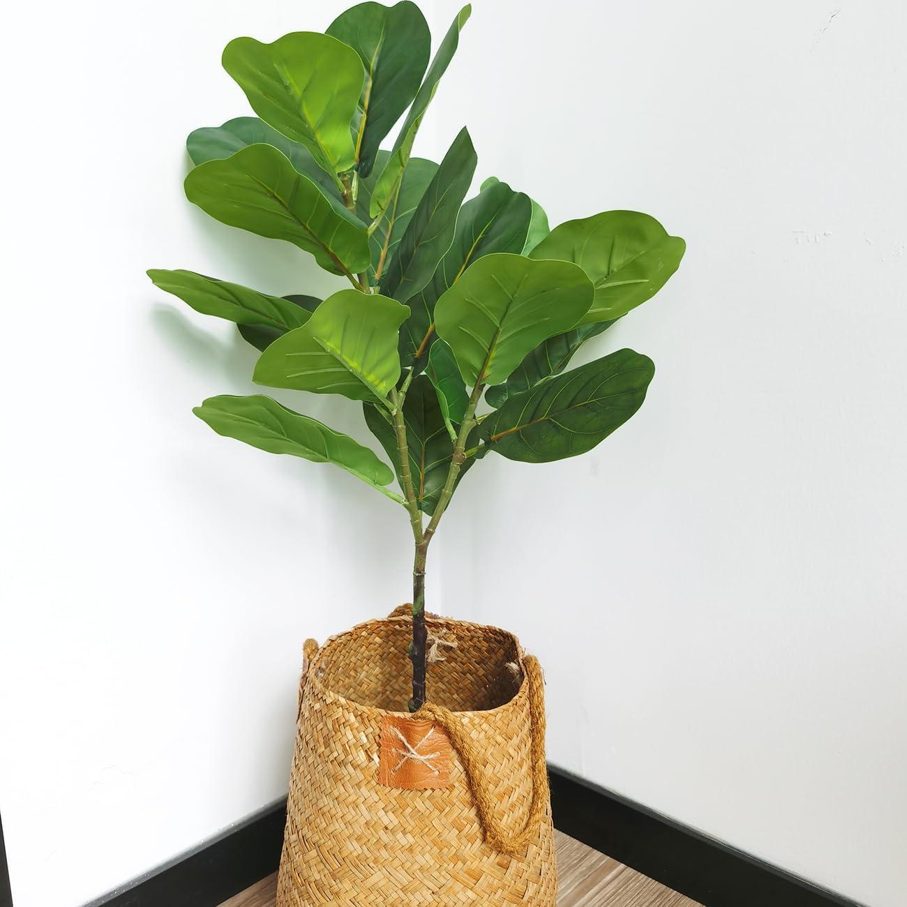 3 Ramas Artificiales Heleze Ficus Lyrata 85 cm Verde Decoración