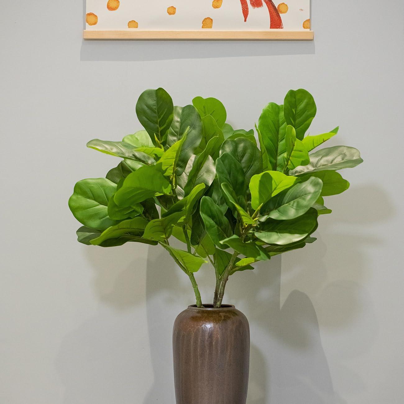 3 Ramas Artificiales Heleze Ficus Lyrata 85 cm Verde Decoración