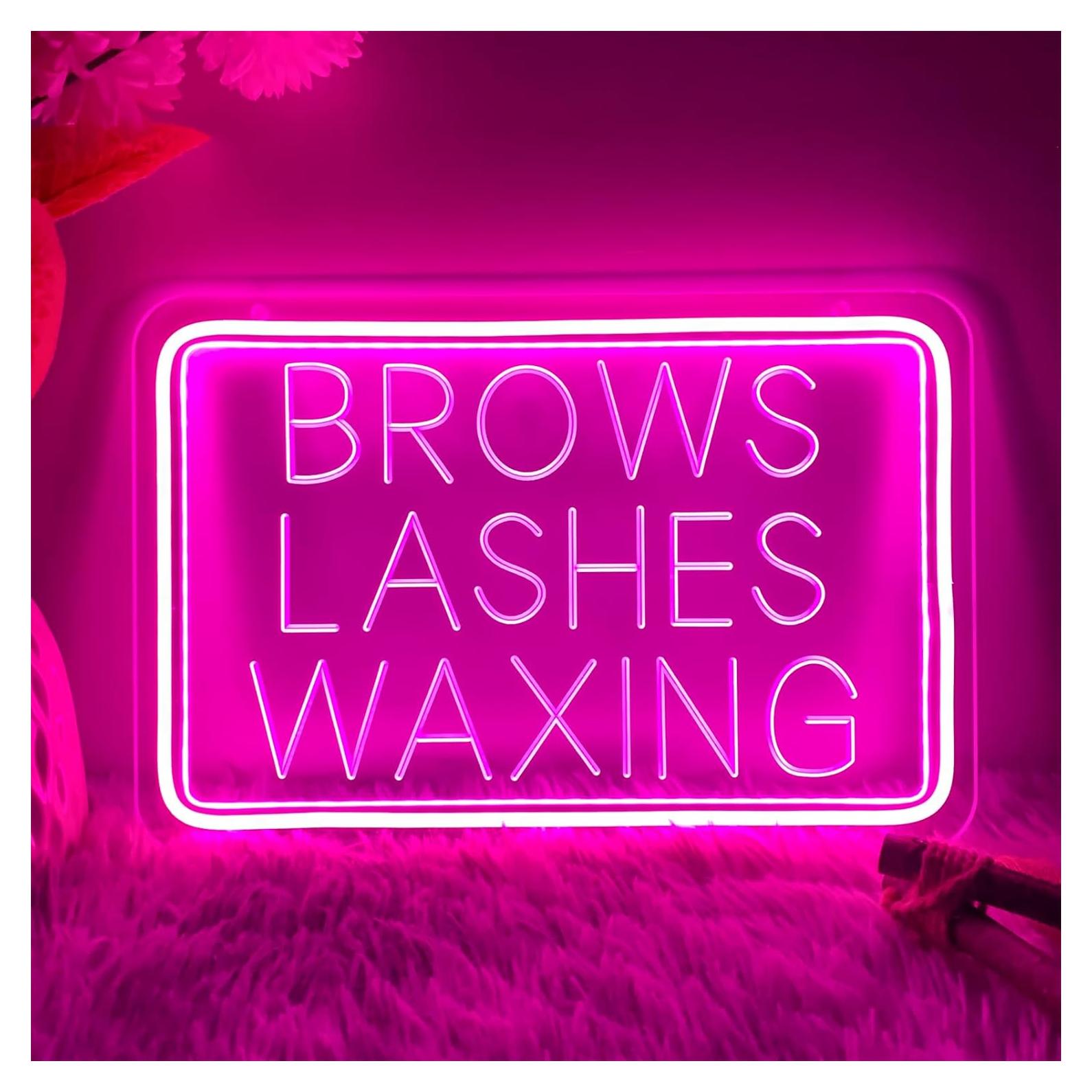 Cartel de Neón Personalizado ZPLNOSIN Cejas y Pestañas 30 cm