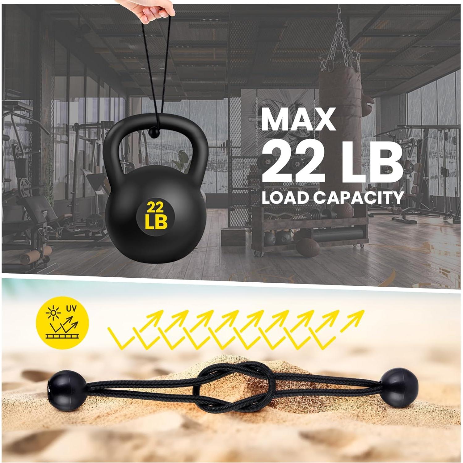 100 Cuerdas Bungee Negras 4" Wowangce Alta Resistencia