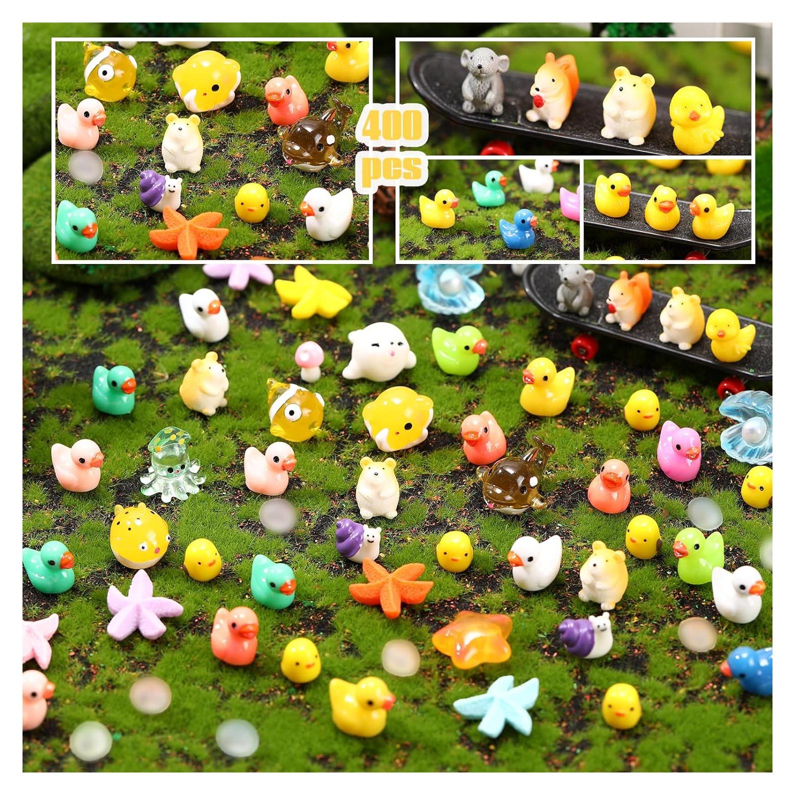 Barydat 400 Figuras Miniatura de Animales de Resina para Jardín