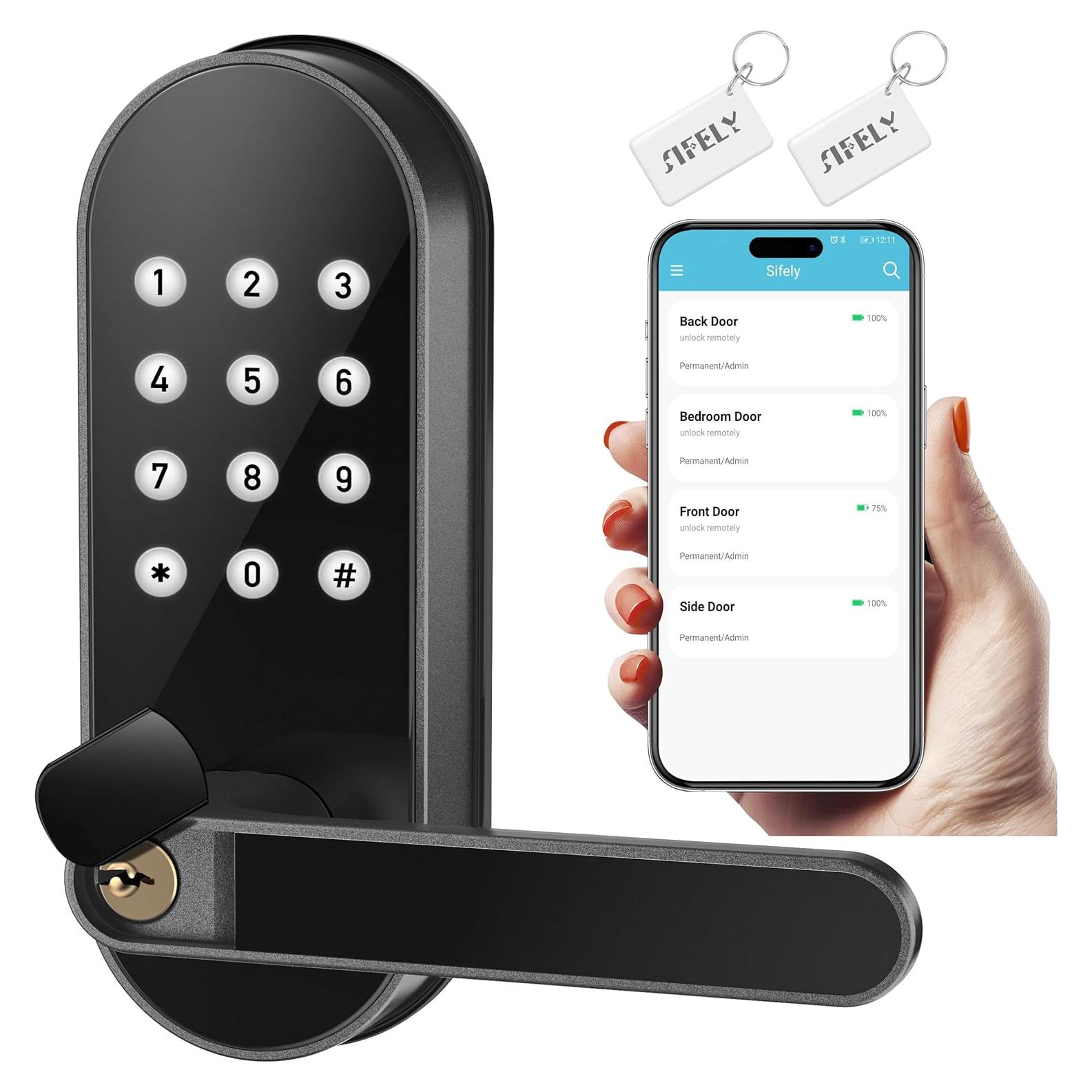 Cerradura Electrónica Sifely St con Teclado y Control Remoto
