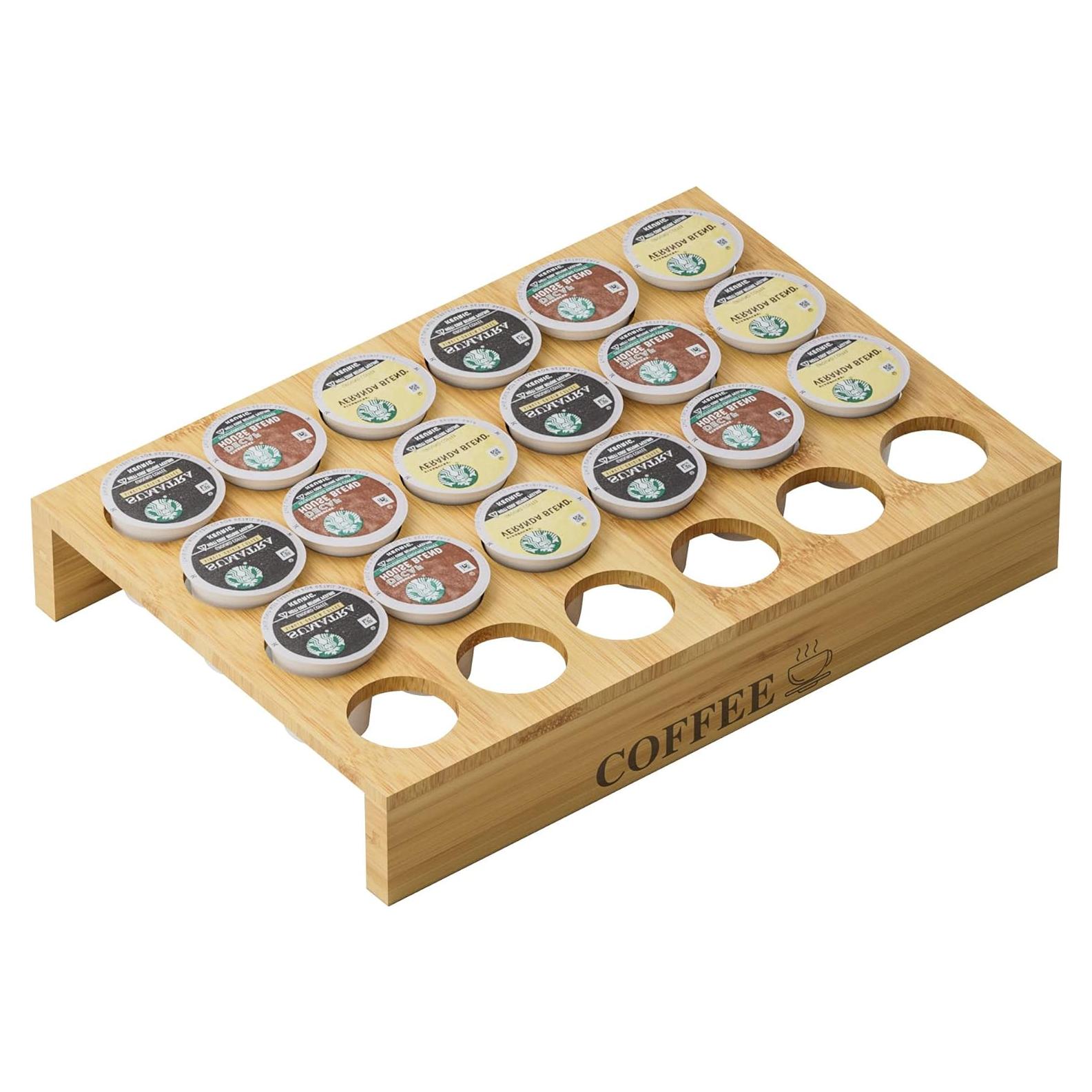 Soporte Organizador de K-Cup MinBoo de Bambú para 24 Cápsulas