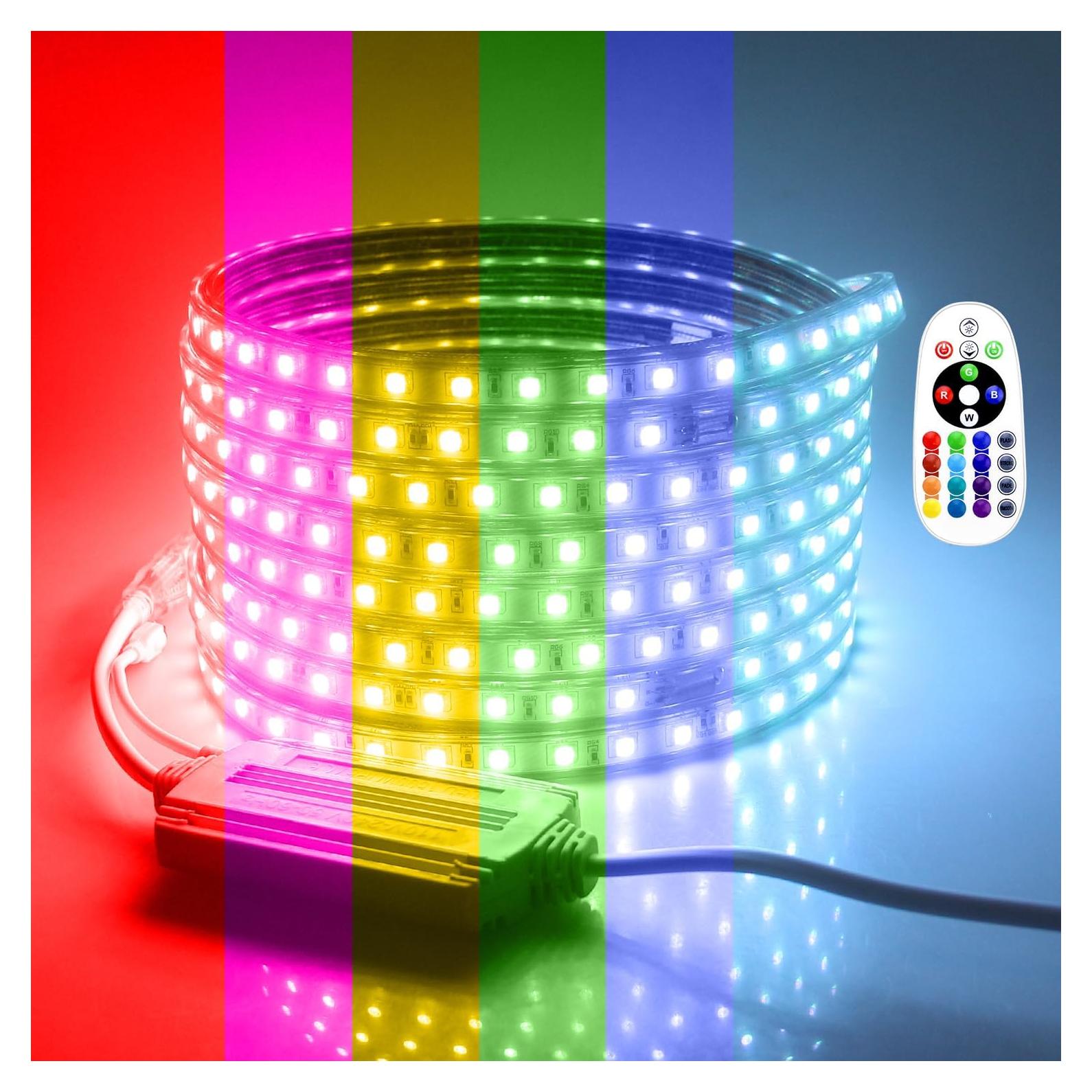 Tira de LED RGB Aclorol 5M Impermeable para Exteriores