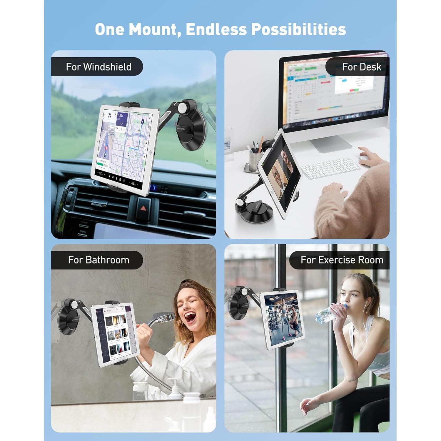 Soporte de Ventosa para iPad AboveTEK TS-136B Negro 4-11"