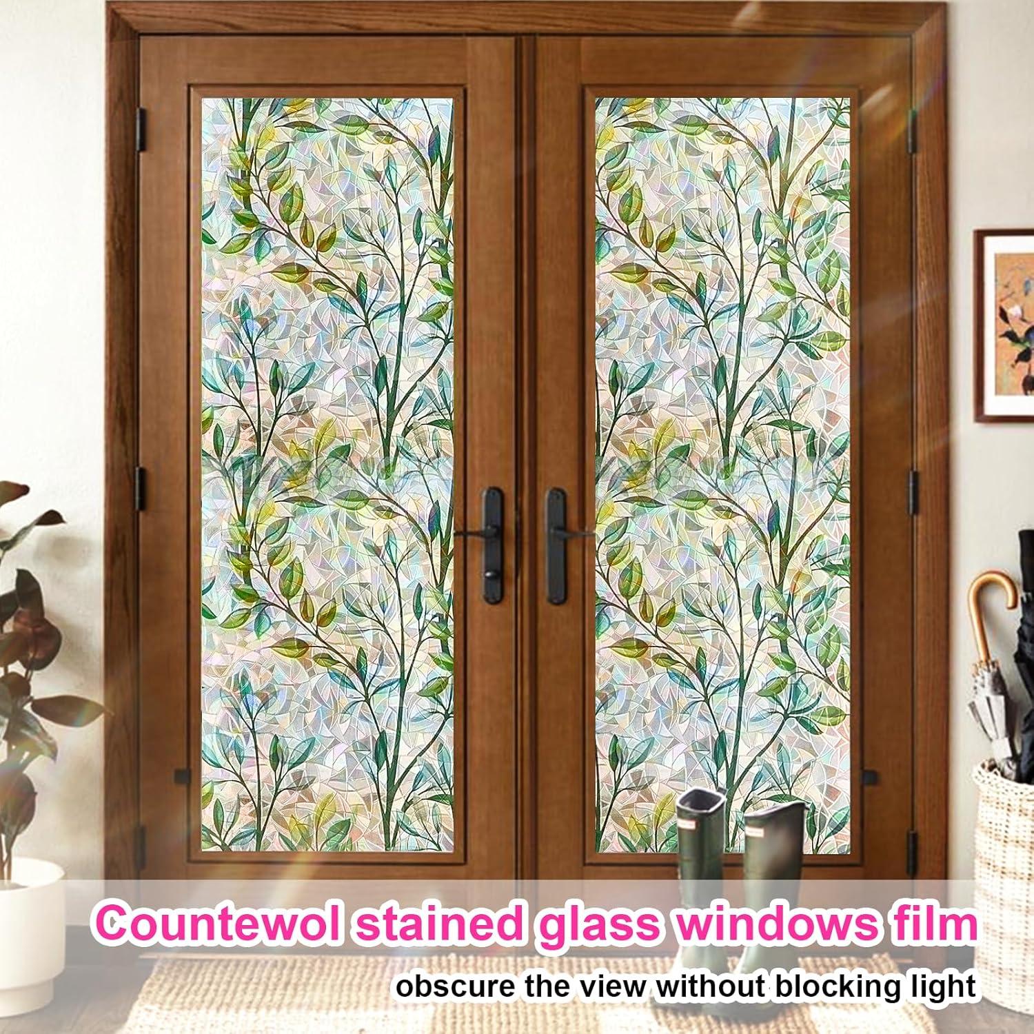 Película Decorativa para Ventanas INEFARO Hojas Arcoíris 44.5x200 cm