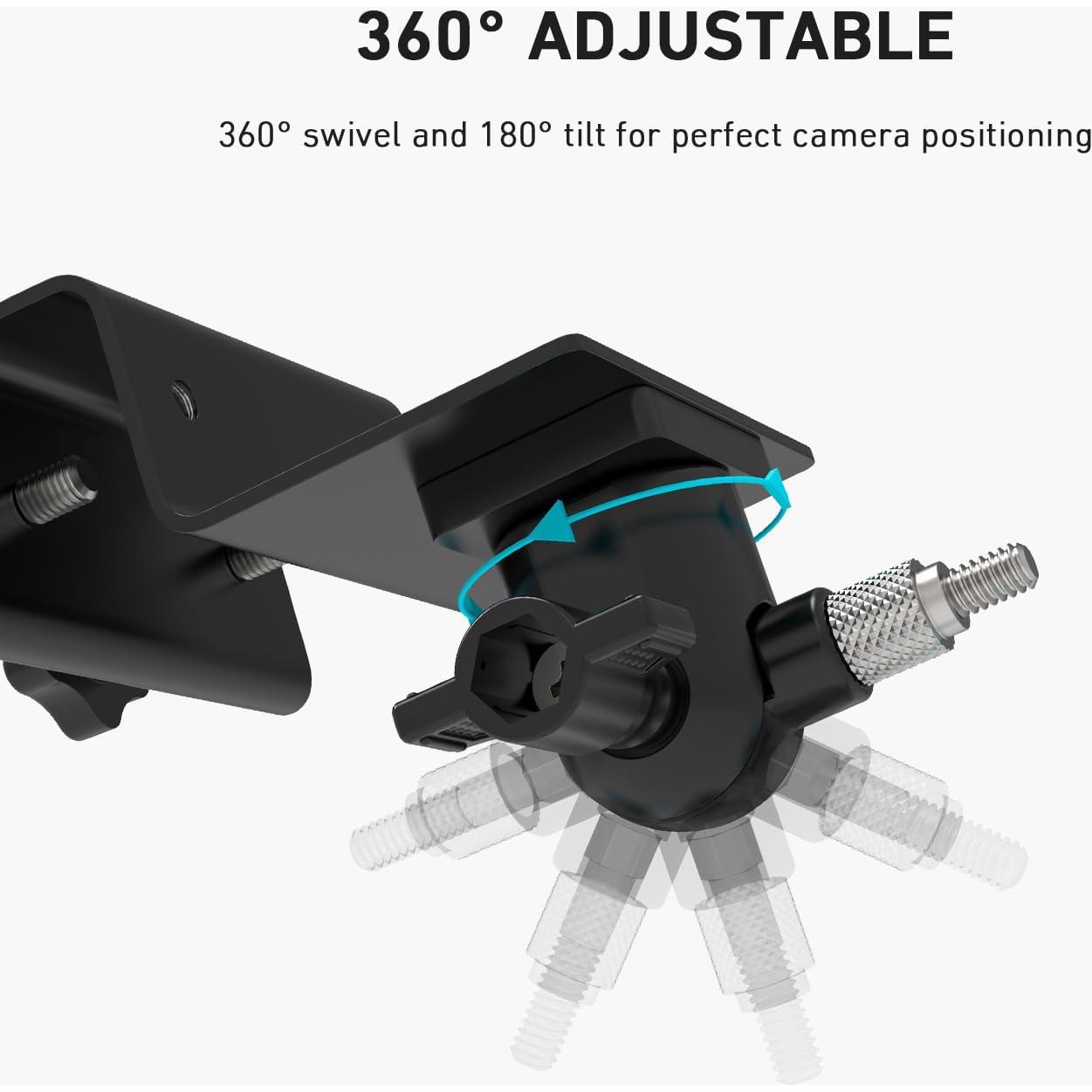 Soporte de canalón Holicfun para cámaras de seguridad - Ajustable 360°