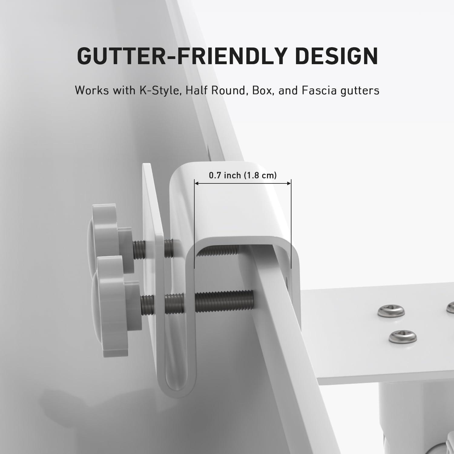 Soporte de canalón Holicfun para cámaras de seguridad - Ajustable 360°