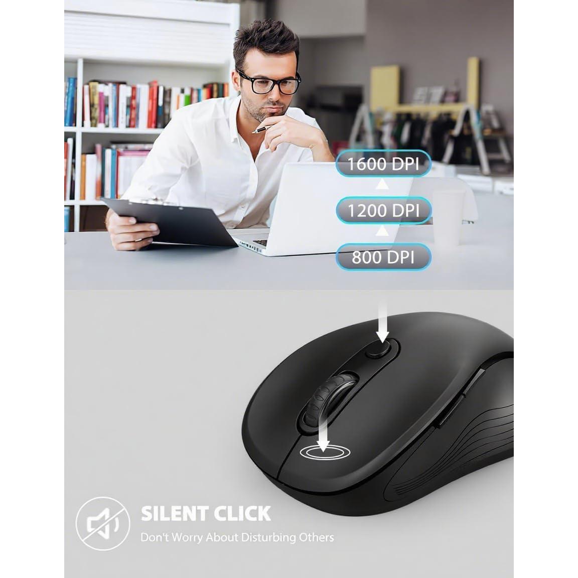 Mouse Inalámbrico Ergonómico Trueque USB 2.4GHz 6 Botones