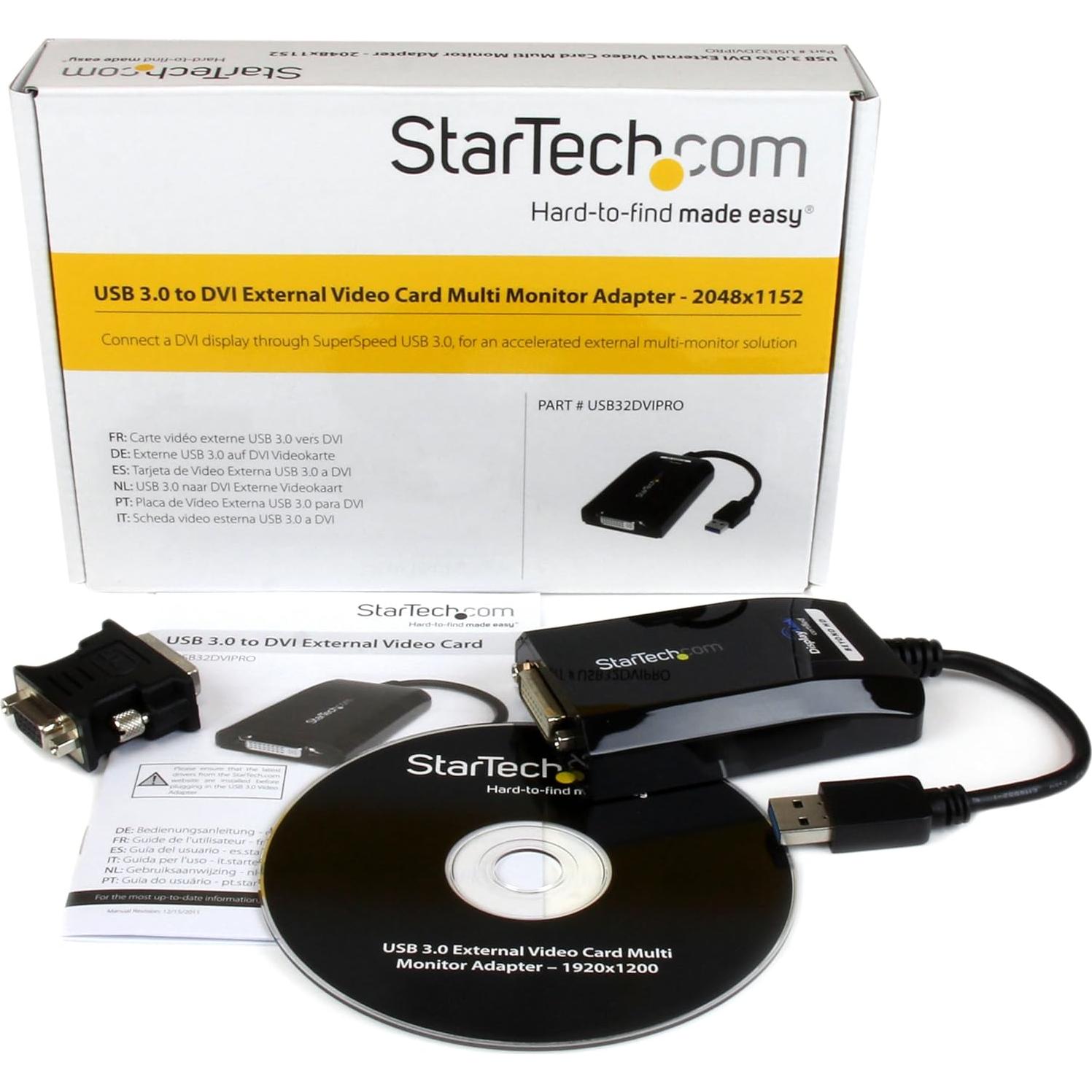 Adaptador USB 3.0 a DVI/VGA StarTech.com 2048x1152