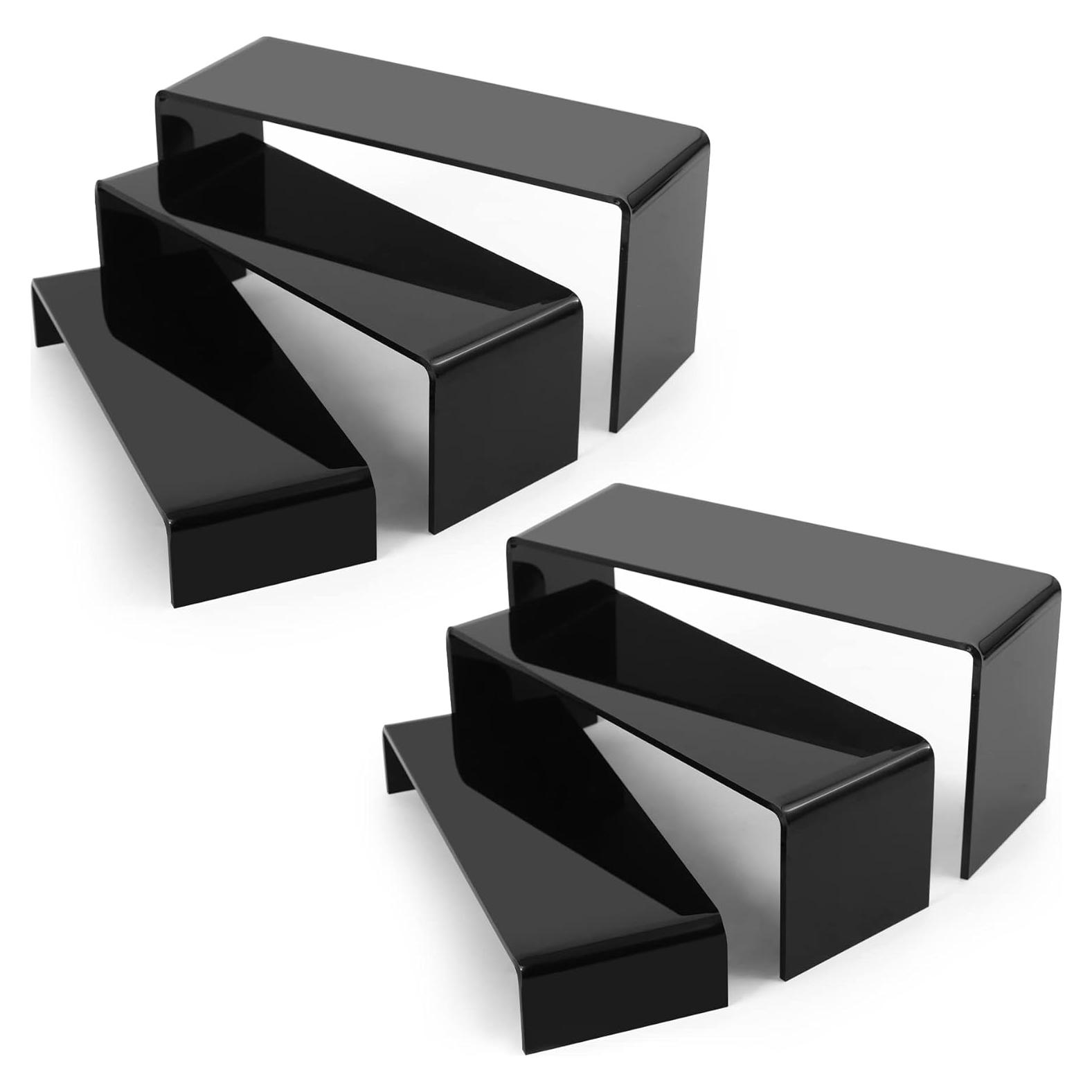 Soportes de Exhibición Acrílico Negro Goabroa 3 Niveles 6 Piezas