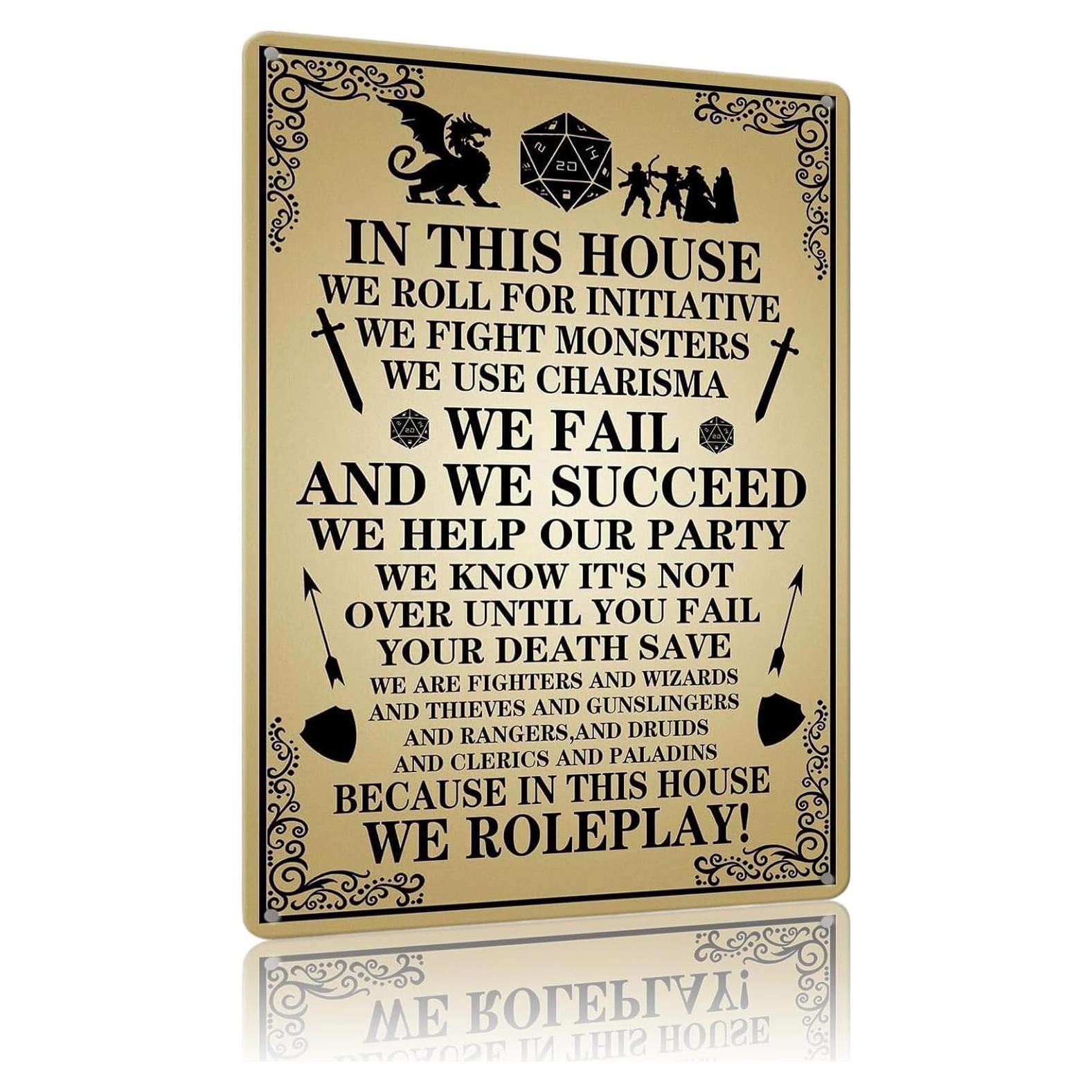 Señal de Metal Dungeons y Dragones 40x30 cm Retro