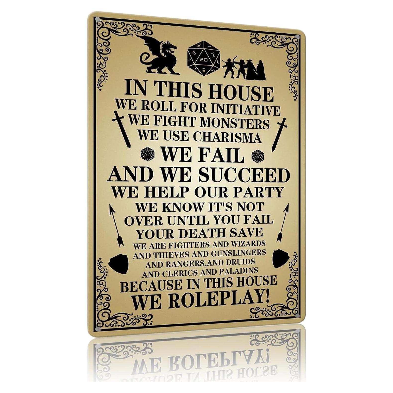 Señal de Metal Dungeons y Dragones 40x30 cm Retro