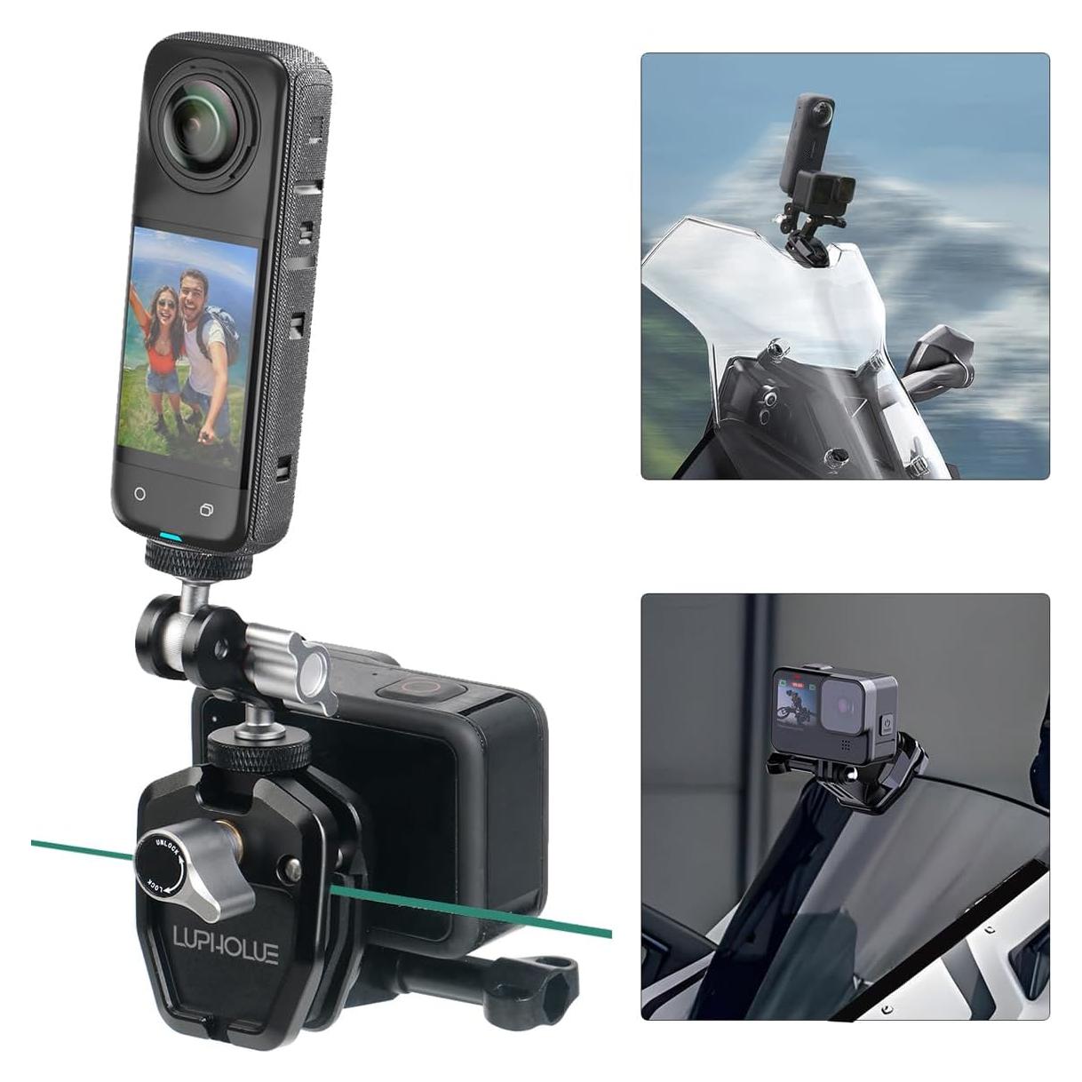 Soporte de Parabrisas para Motocicleta Lupholue Largo