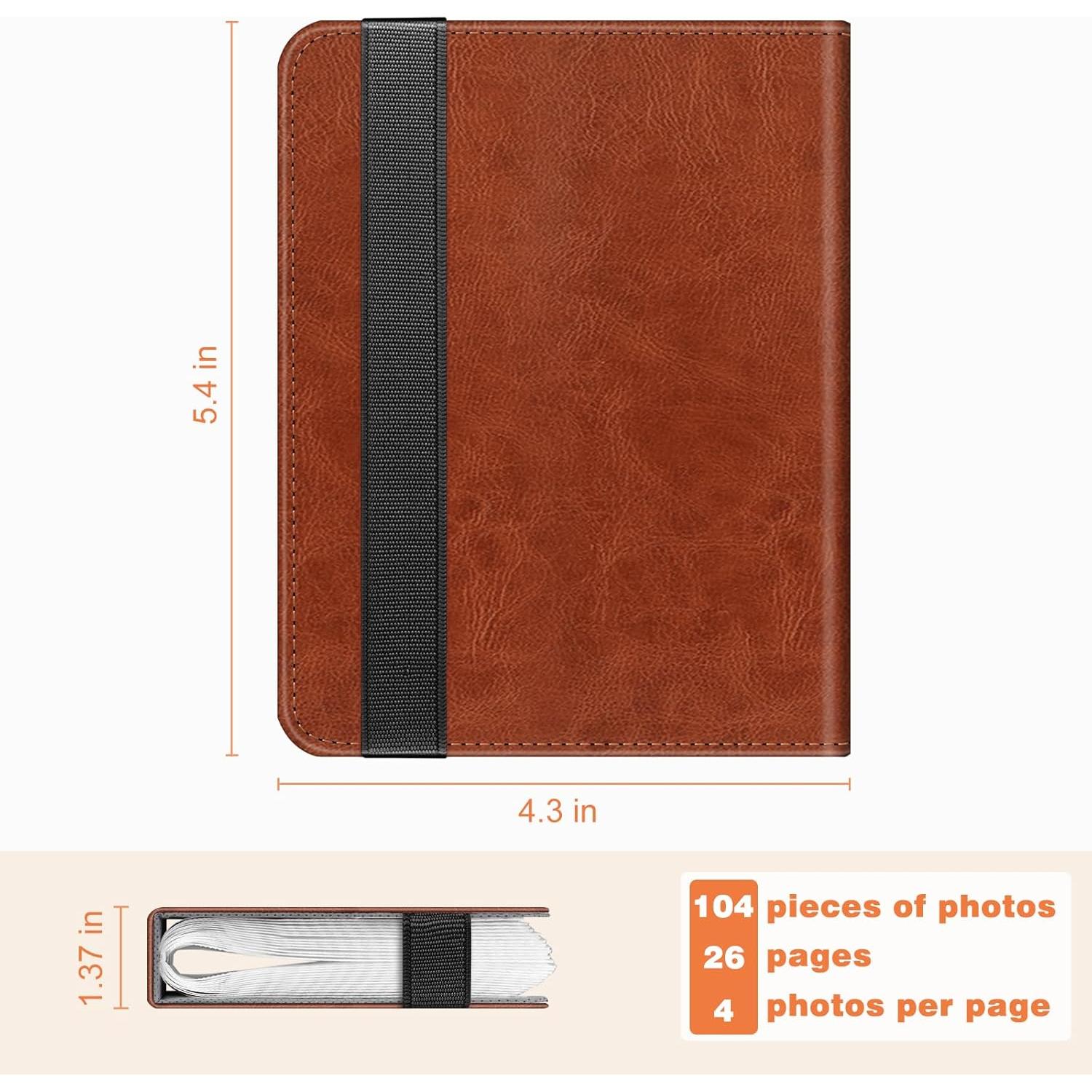 Álbum de Fotos Fintie Instax Mini 104 Bolsillos Marrón