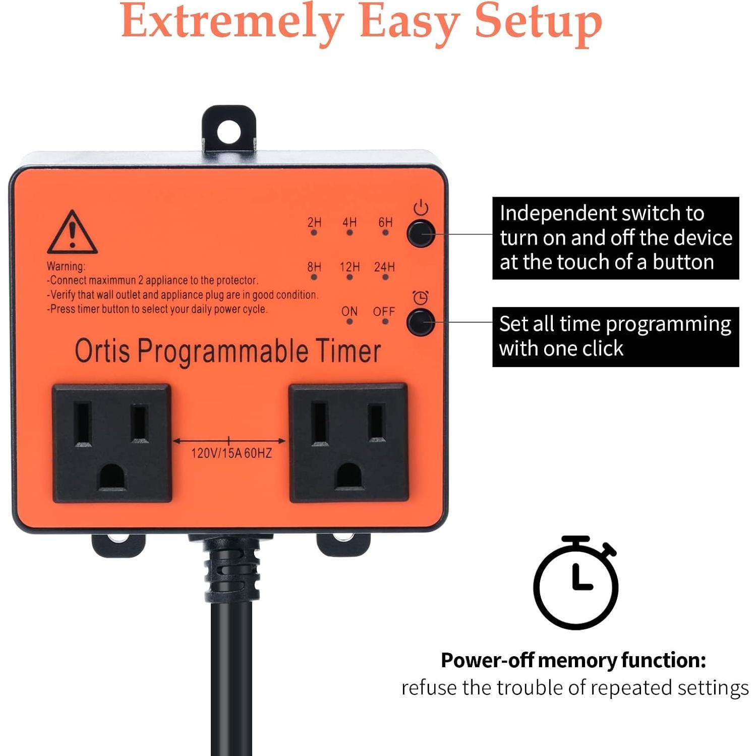 Temporizador Inteligente Ortis para Piscinas y Bombas - Naranja