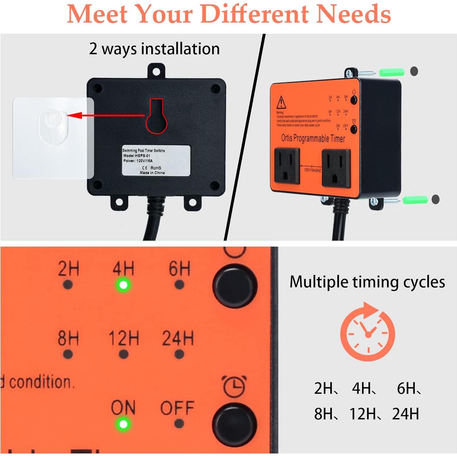 Temporizador Inteligente Ortis para Piscinas y Bombas - Naranja