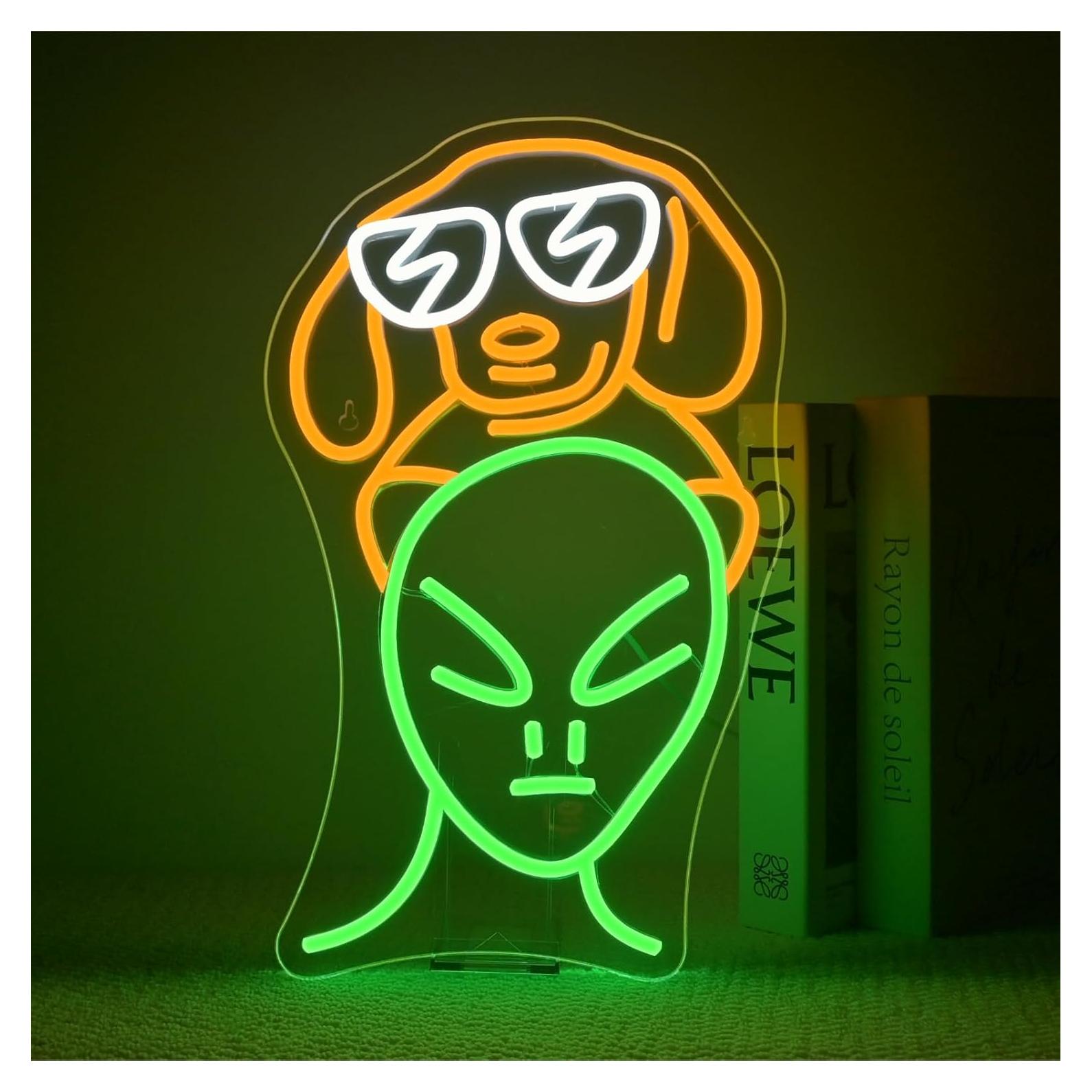 Luz de Neón LED Ineonlife Perro Alienígena 25 x 42 cm