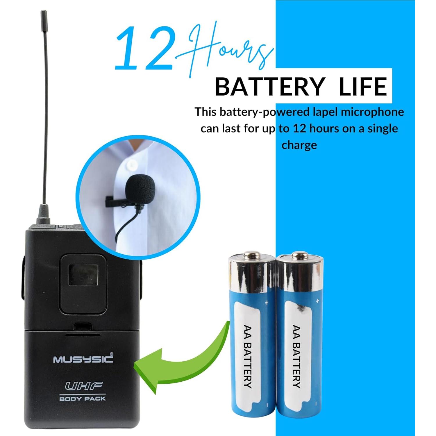 Micrófono Inalámbrico UHF MUSYSIC 8 Canales Karaoke 3.8 kg