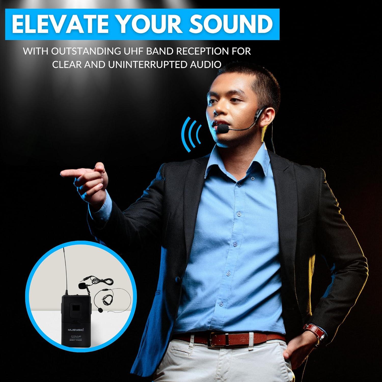 Micrófono Inalámbrico UHF MUSYSIC 8 Canales Karaoke 3.8 kg