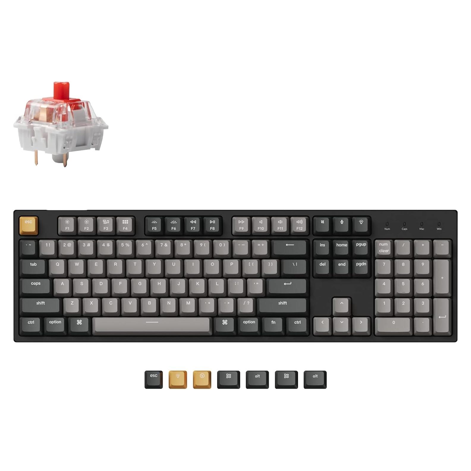 Teclado Mecánico Keychron C2 Pro QMK/VIA Retroiluminado Blanco