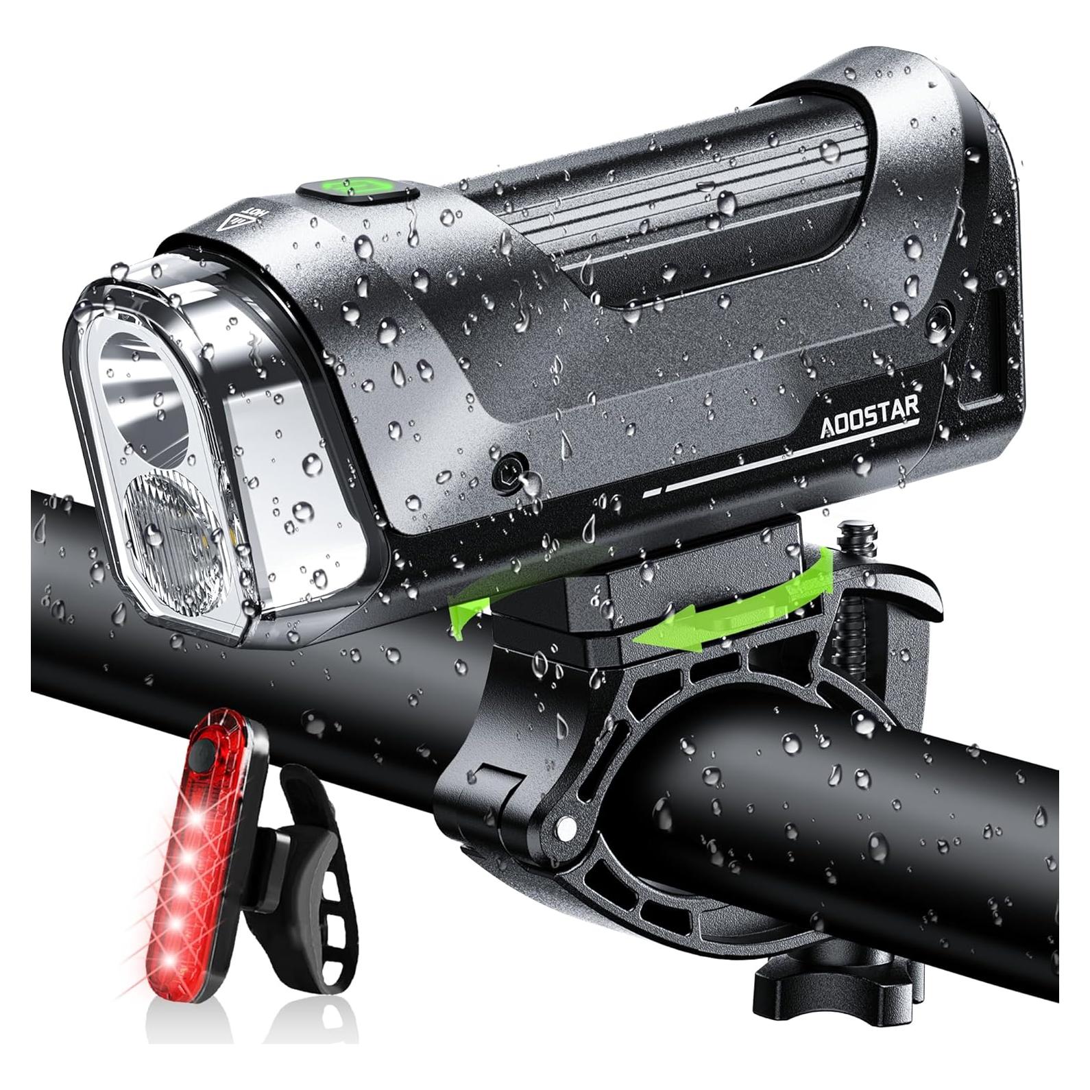 Luces de Bicicleta AOOSTAR 1000 Lúmenes Recargables USB IPX5