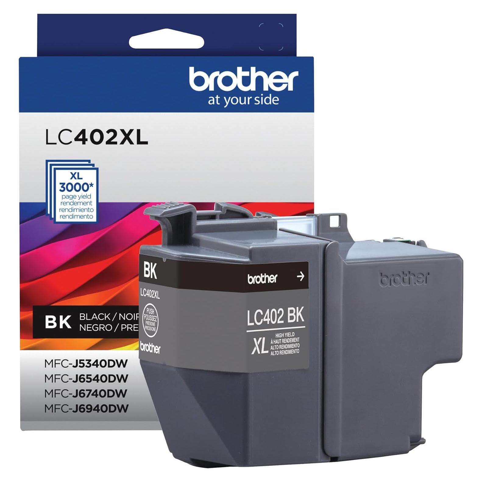 Cartucho de Tinta Negra Brother LC402XLBK Alto Rendimiento 3000p