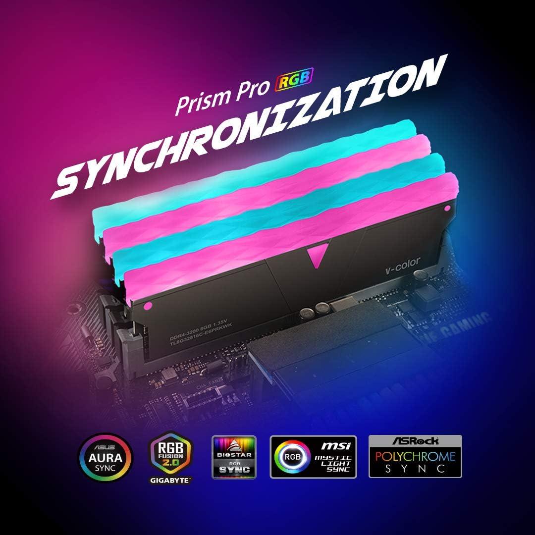 Memoria RAM V-Color Prism Pro 16GB (8GBx2) DDR4 3200MHz RGB