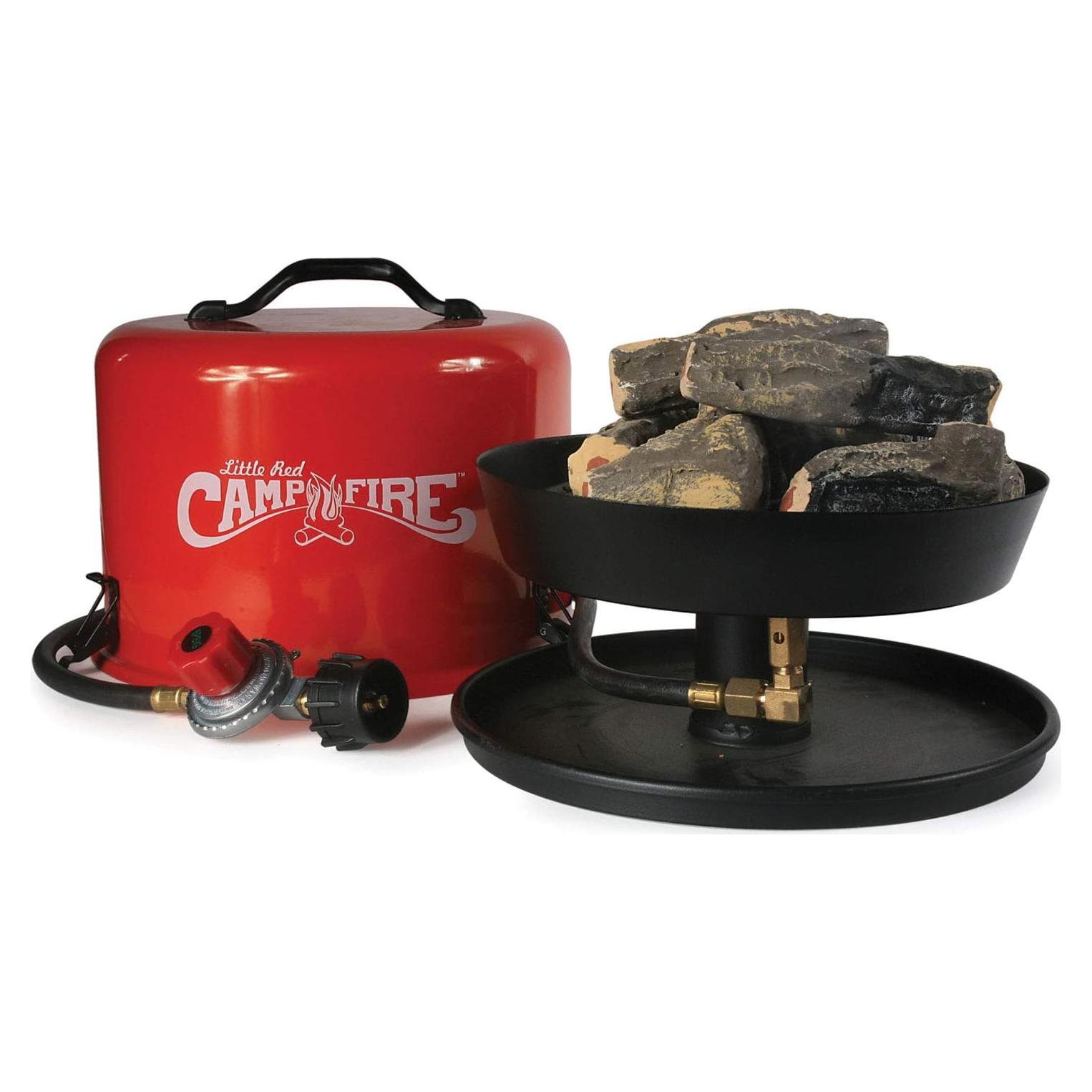 Chimenea Portátil de Propano Camco 11.25" Roja con Regulador