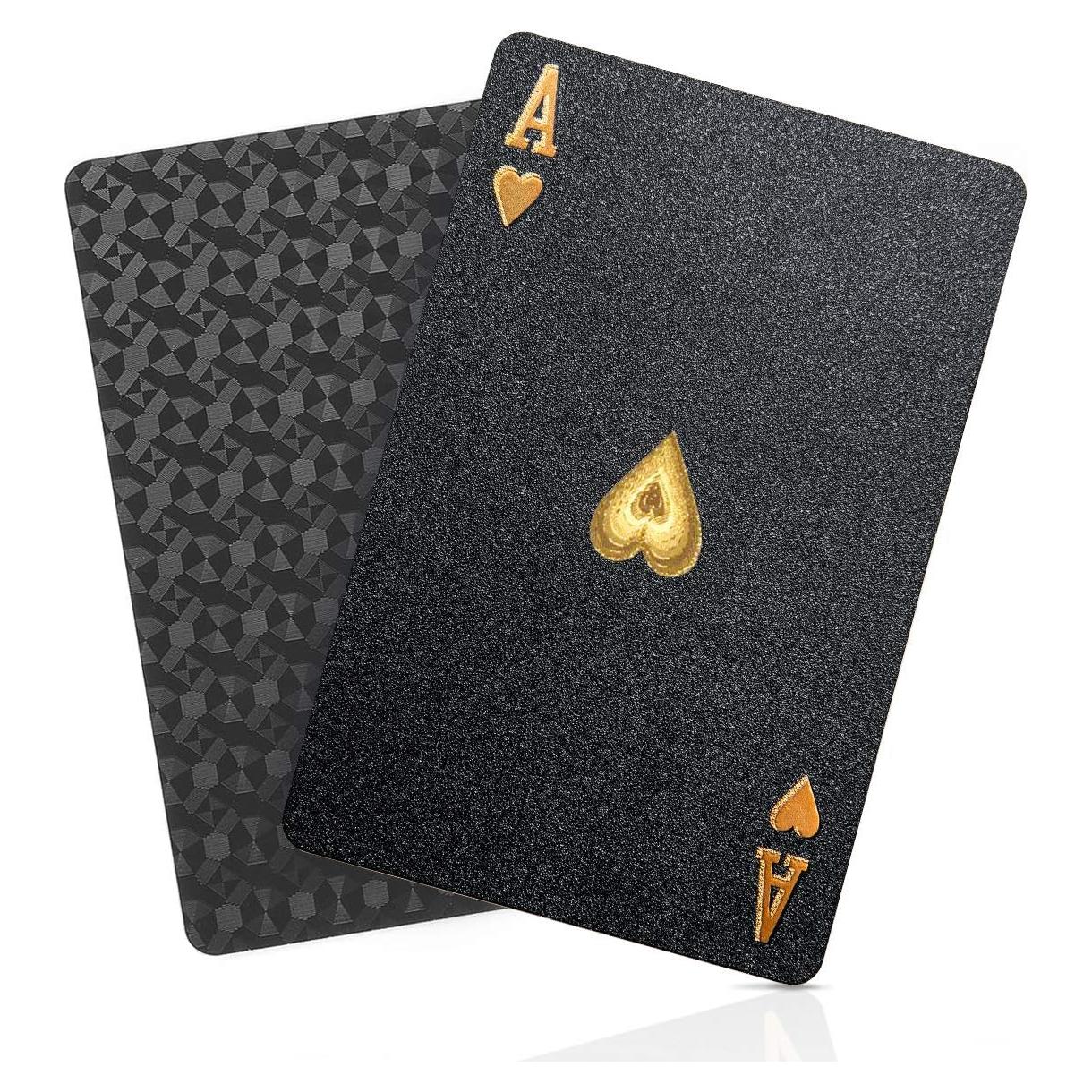 Barajas de Póker BIERDORF Negras Impermeables 54 Cartas