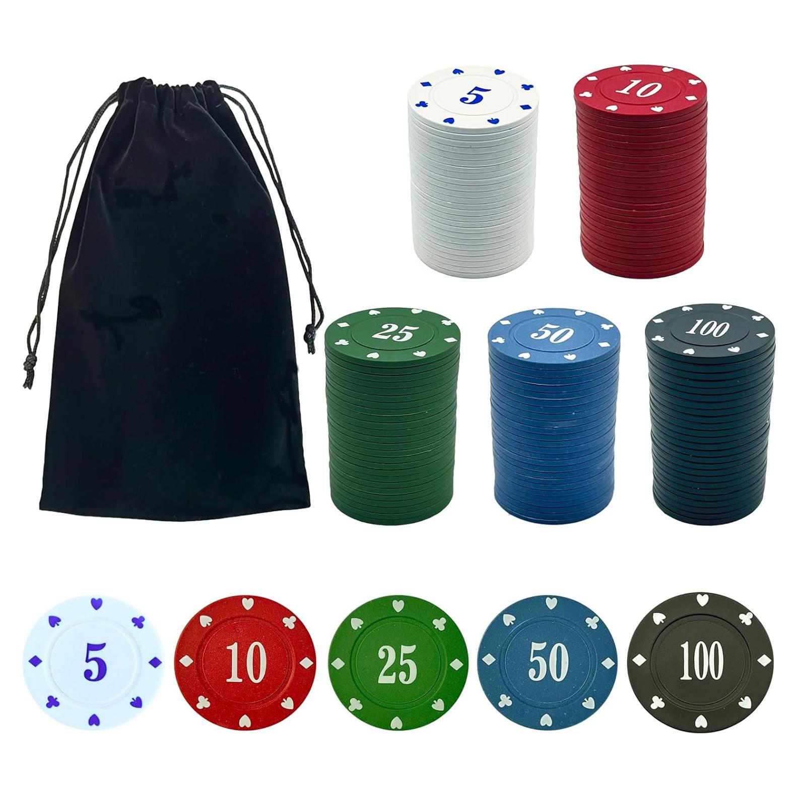 Fichas de Póker SEETOOOGAMES Set 125pcs Plástico Mezclado