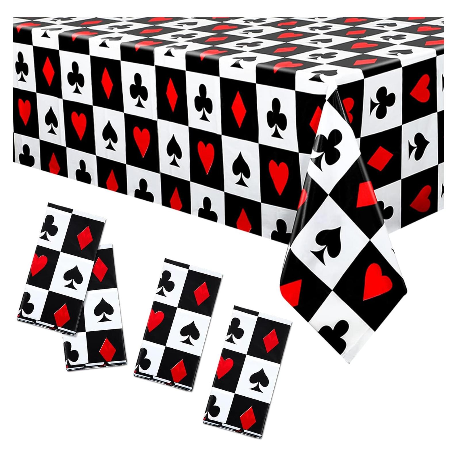 Mantel de Poker Sumind 4 Pcs 274x137 cm Tema Casino