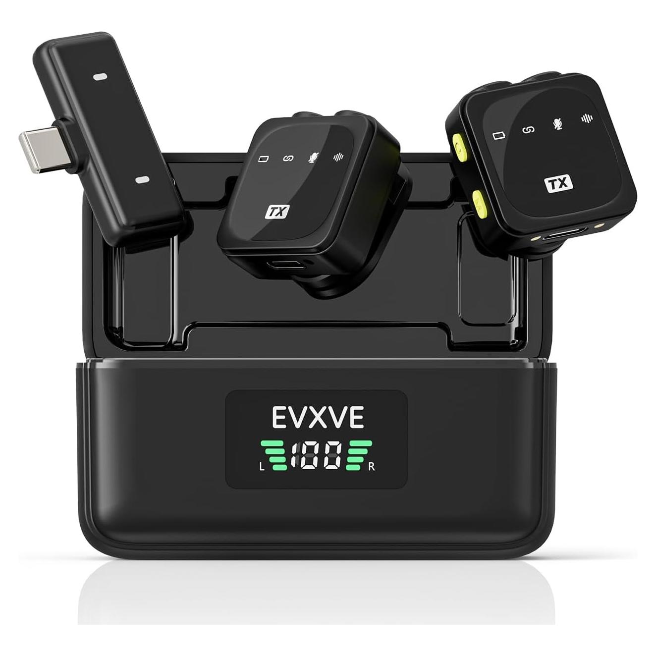 Micrófono Lavalier Inalámbrico EVXVE Tipo-C 48KHz con Estuche