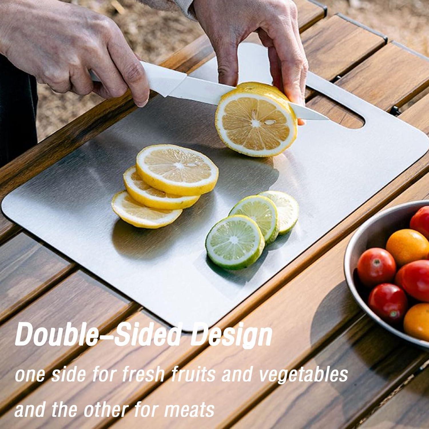 Tabla de Cortar de Titanio Puro Genérico 35.56x25.4 cm Doble Cara