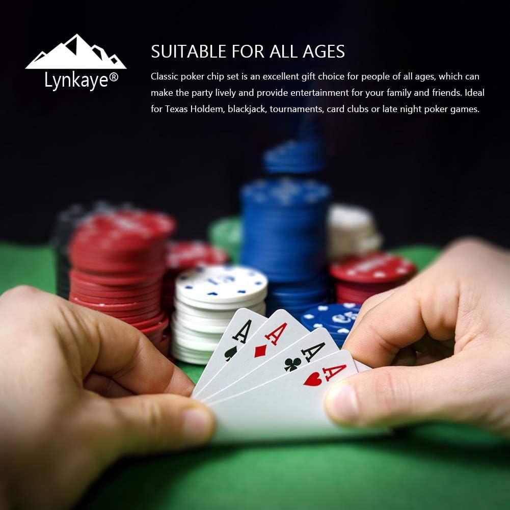 Juego de Fichas de Póker Lynkaye 100 Pcs Plástico con Caja