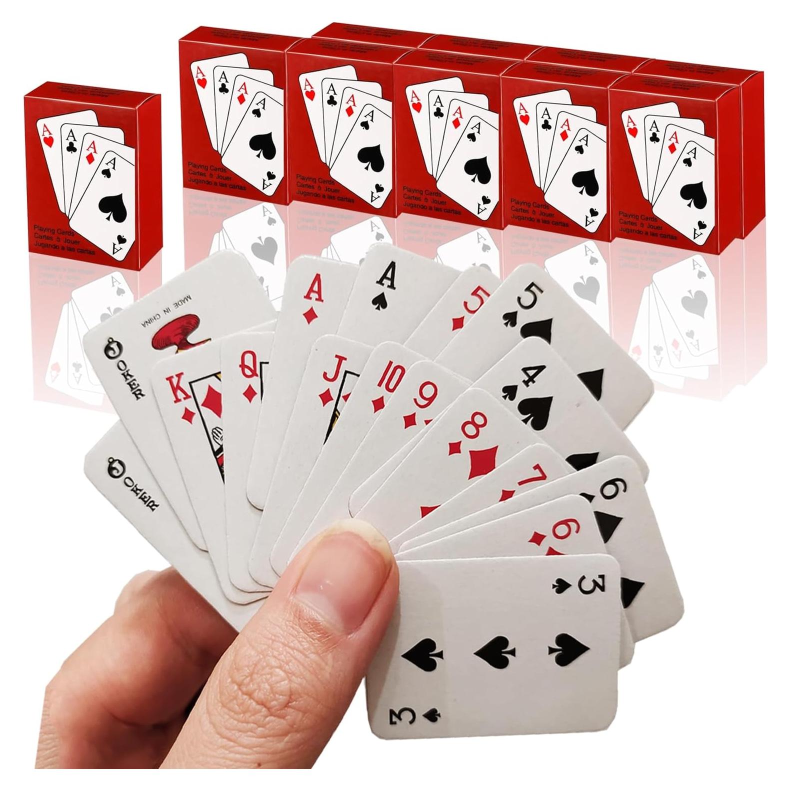 Mini Cartas de Juego VOVCIG 10 Barajas 4x3 cm Regalo Fiesta