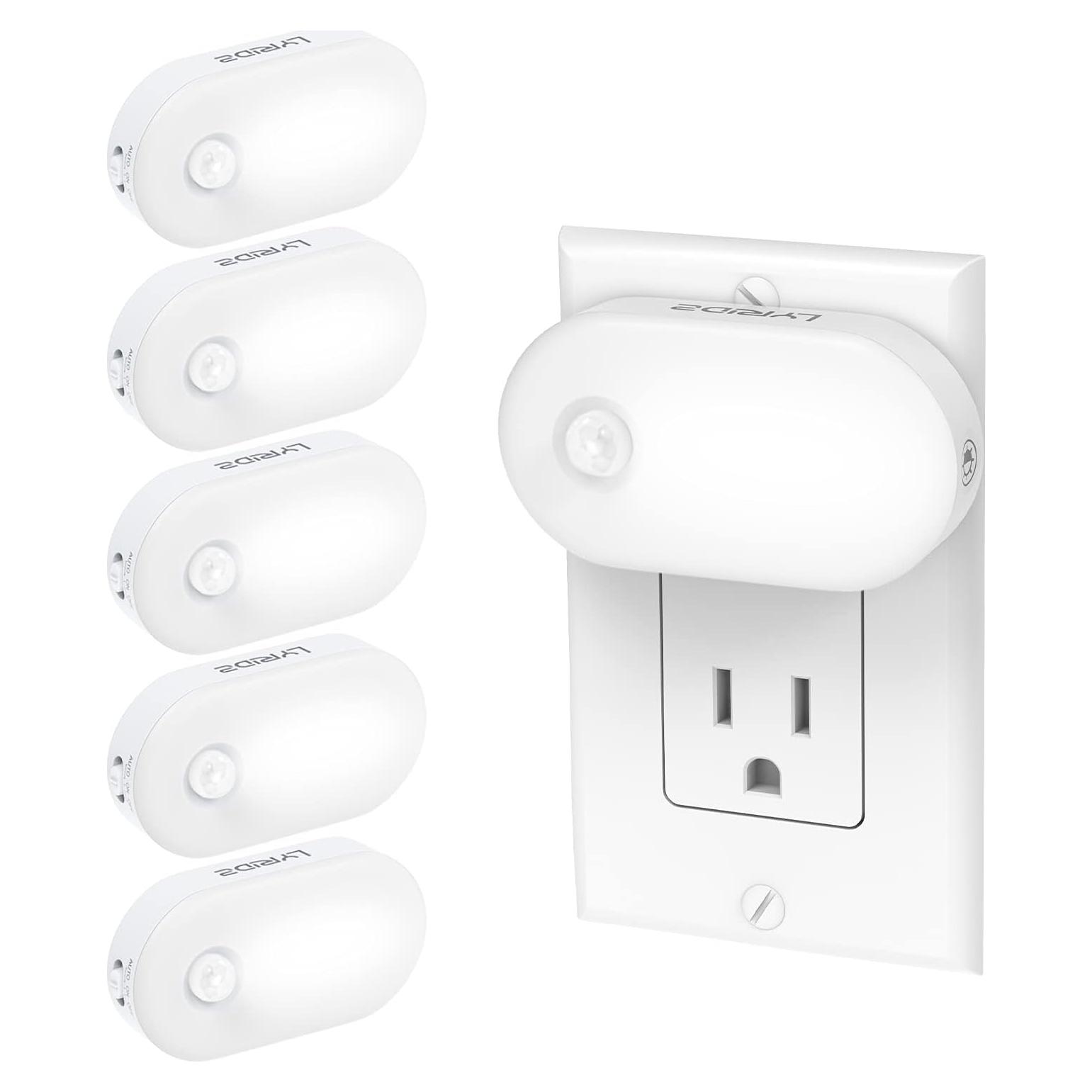 Luz Nocturna LED Lyridz con Sensor de Movimiento 1-120LM - Paquete de 6