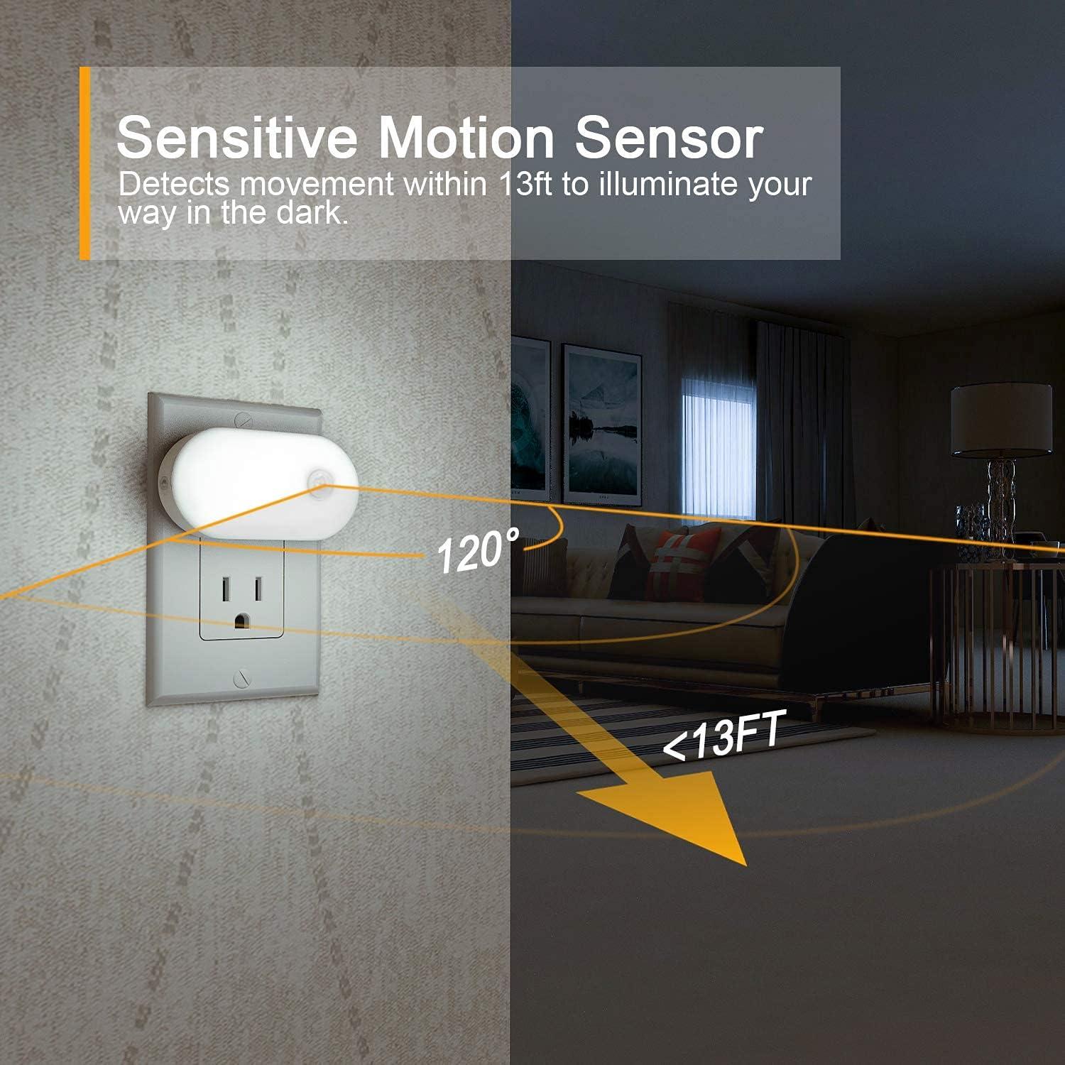 Luz Nocturna LED Lyridz con Sensor de Movimiento 1-120LM - Paquete de 6