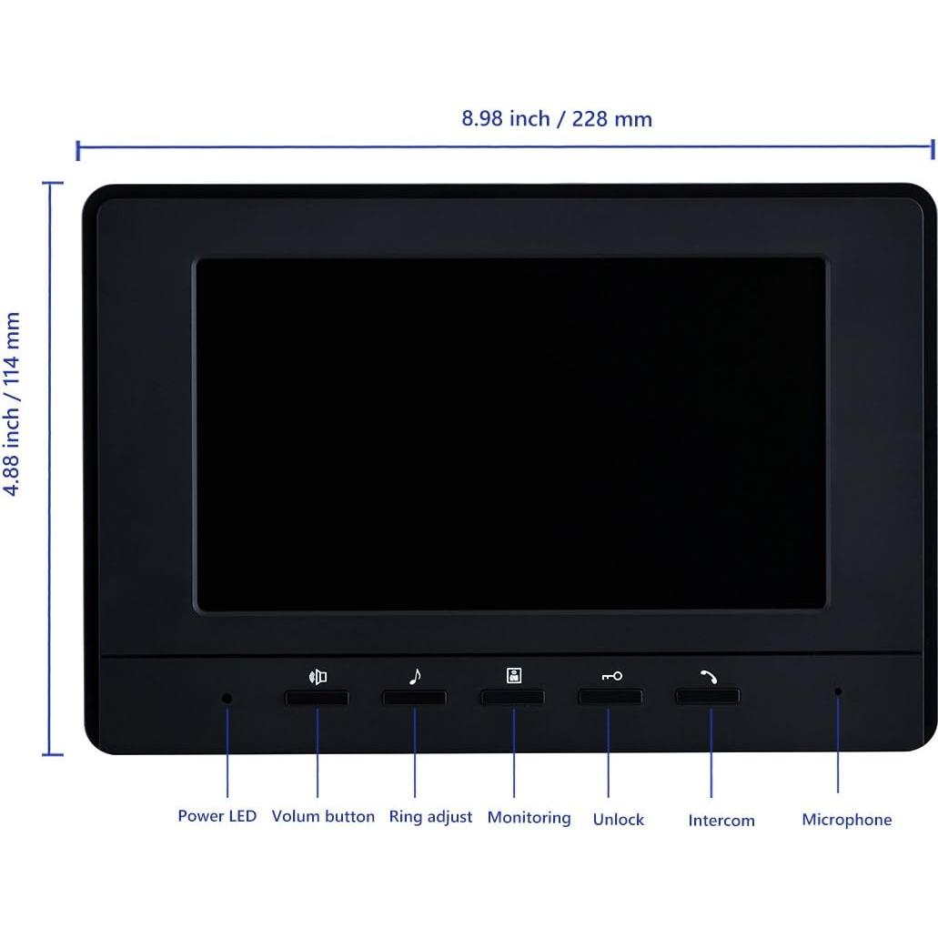 Intercomunicador de Video AMOCAM 7" HD con Cámara IR