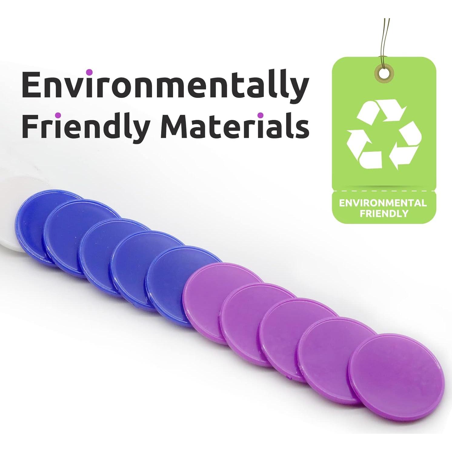 Juego de 100 Fichas de Plástico para Aprendizaje 25mm