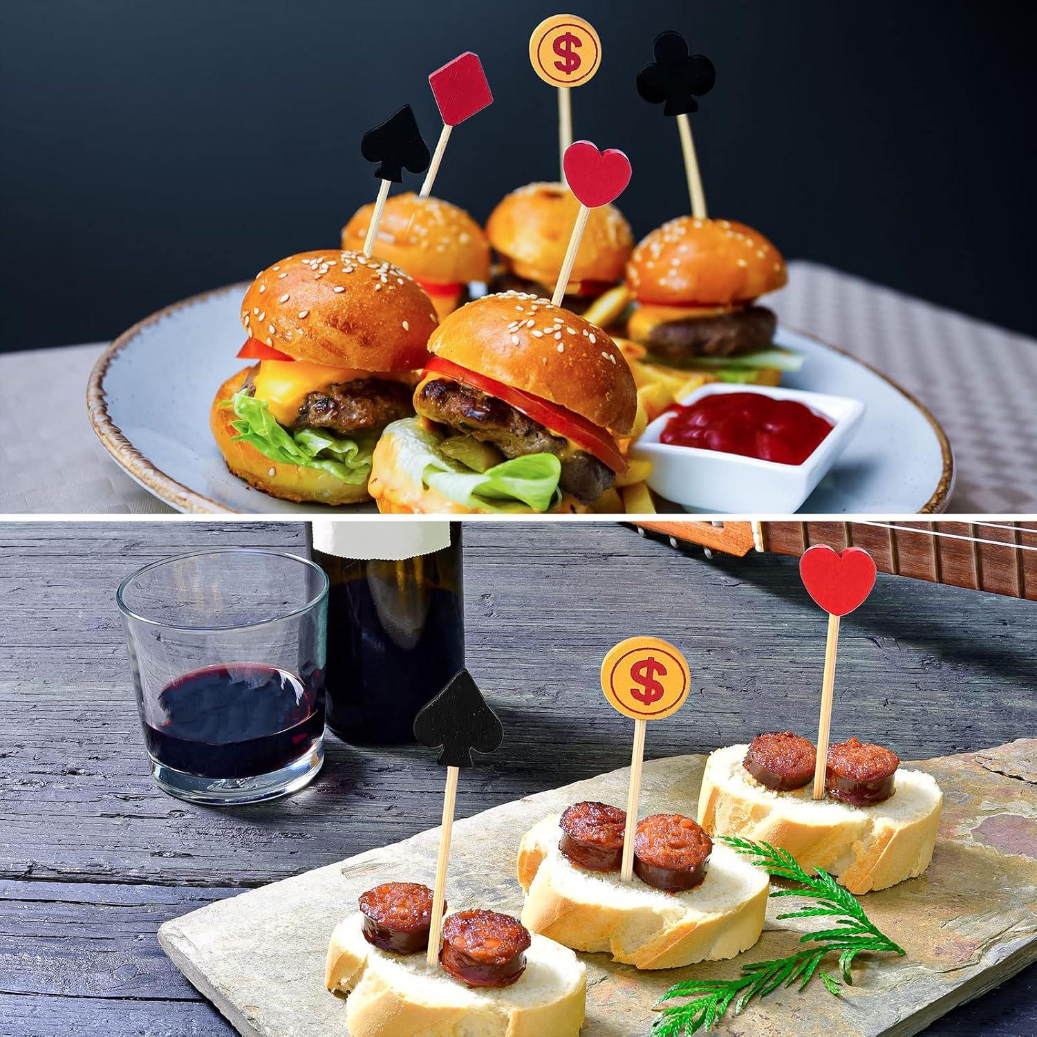 100 Palillos de Casino Decorativos para Fiesta de Poker