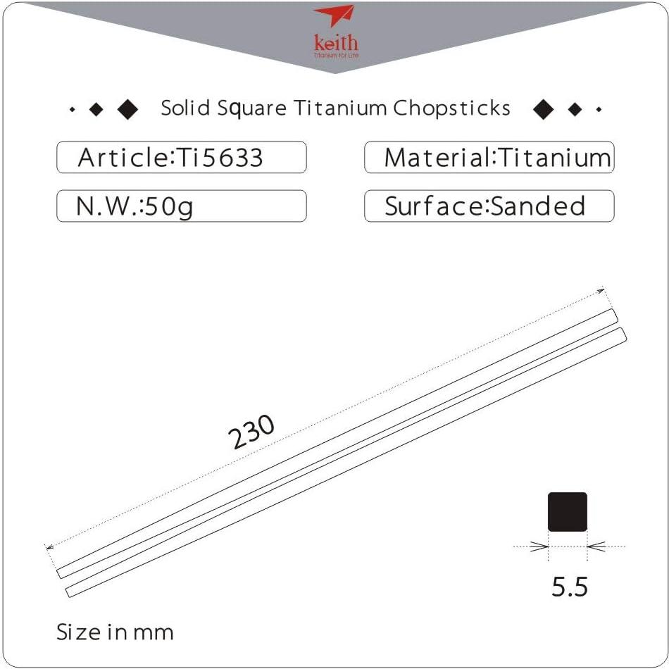 Palillos de Titanio Keith Ti5633 con Estuche Azul - 232 mm