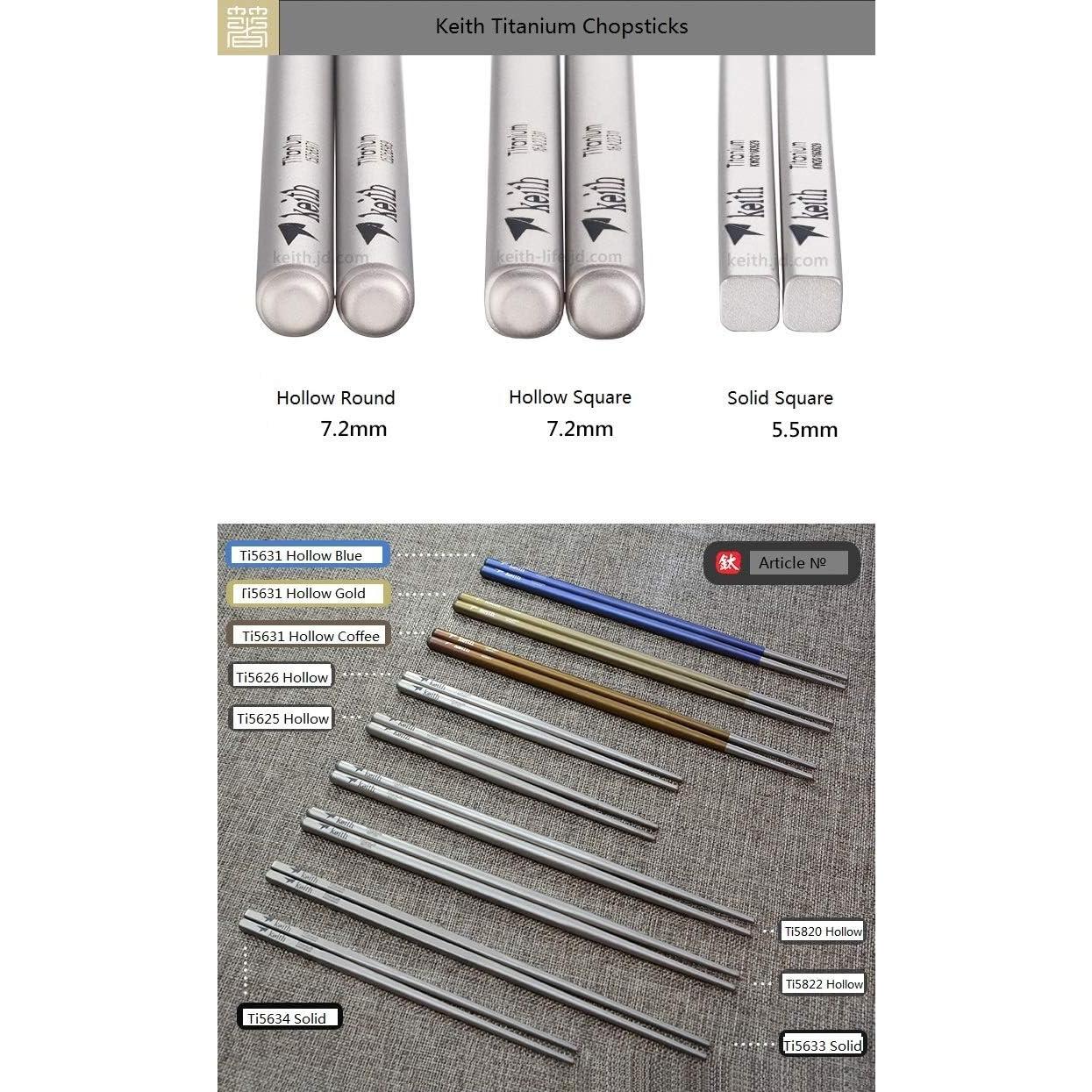 Palillos de Titanio Keith Ti5633 con Estuche Azul - 232 mm