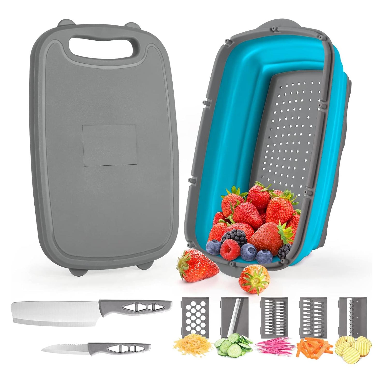 Tabla de Cortar Plegable Gintan 9-en-1 para Camping 34x22cm