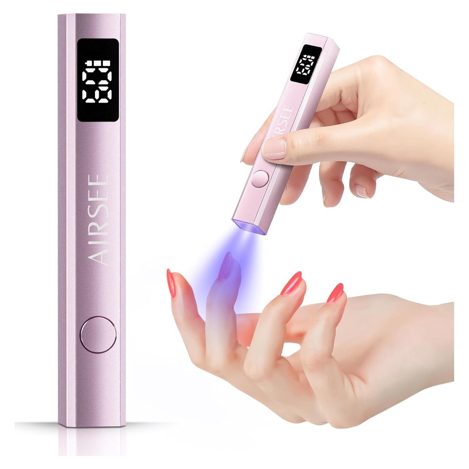 Lámpara de Uñas Inalámbrica AIRSEE JZ08 Rosa USB Recargable