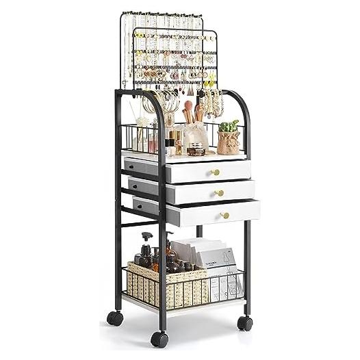 Organizador de Joyería Grande Keebofly Negro con 3 Cajones