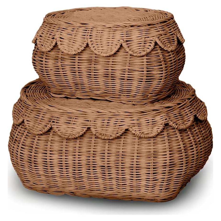 Cesta de Almacenamiento Ondulada BEBE BASK Flora Mocca 2 Piezas