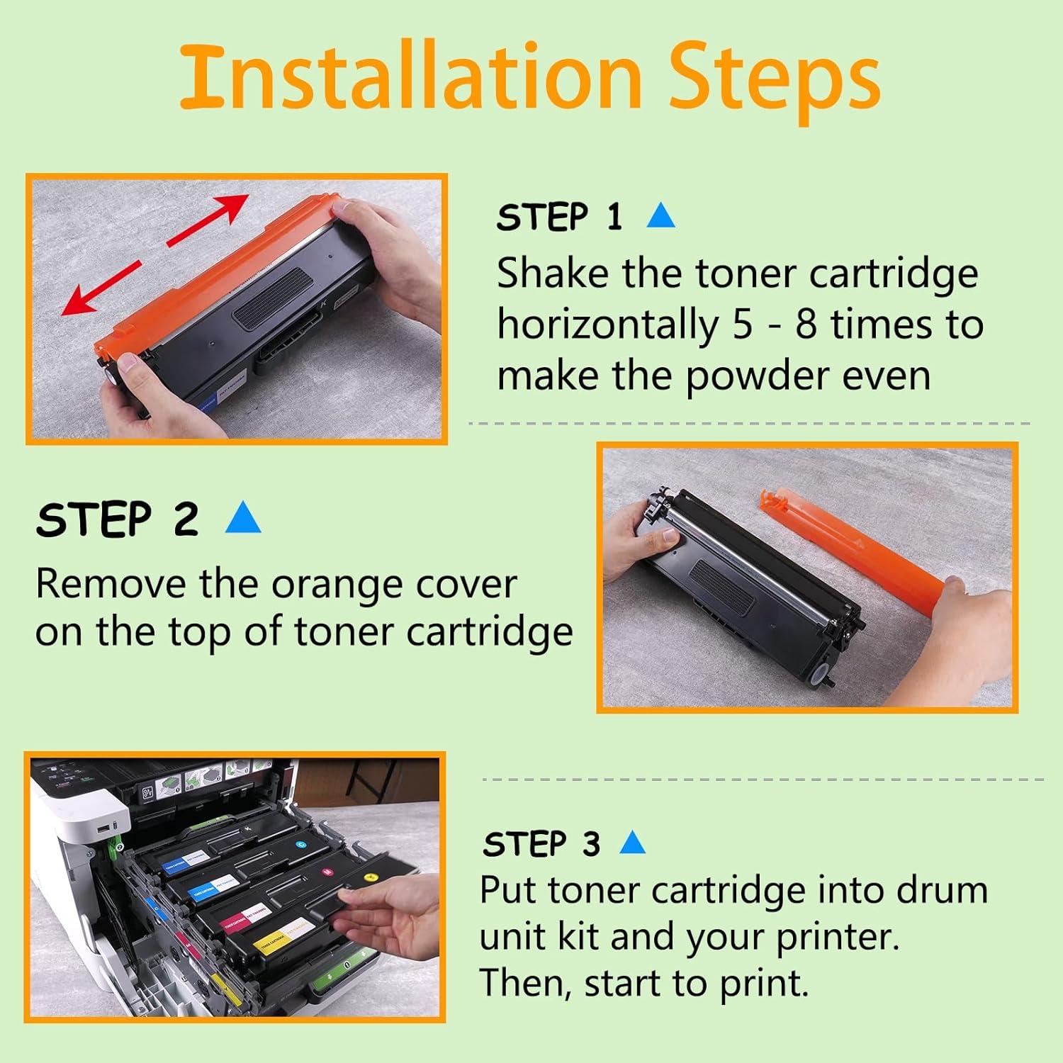 Paquete de 4 Cartuchos de Tóner Compatible Greencycle TN315 para Brother