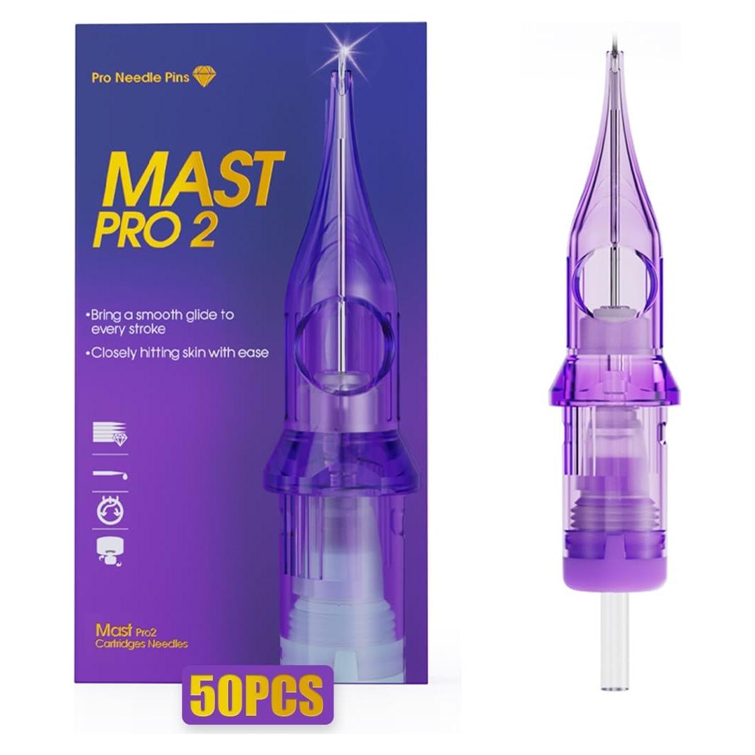 Cartuchos de Agujas de Tatuaje Mast Pro2 #10 Liner Redondo 50 Pcs